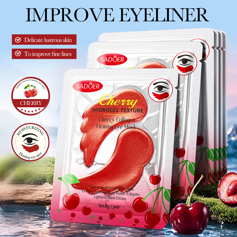 Full English SADOER Cherry Collagen Firming Eye Mask Moisturizing and Nourishing Eye Mask Patch Cross-border export wholesale details Picture