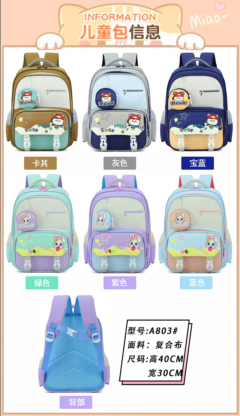 Student schoolbags, large-capacity children's schoolbags, cartoon backpacks for protecting the spine, 3-6 grade students' backpacks, student schoolbags YLYN00013-A906 Application Scenario