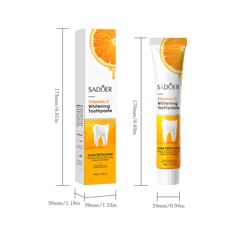 SADOER Vitamin C Whitening Toothpaste (Foreign Language Version) 100g Item Picture