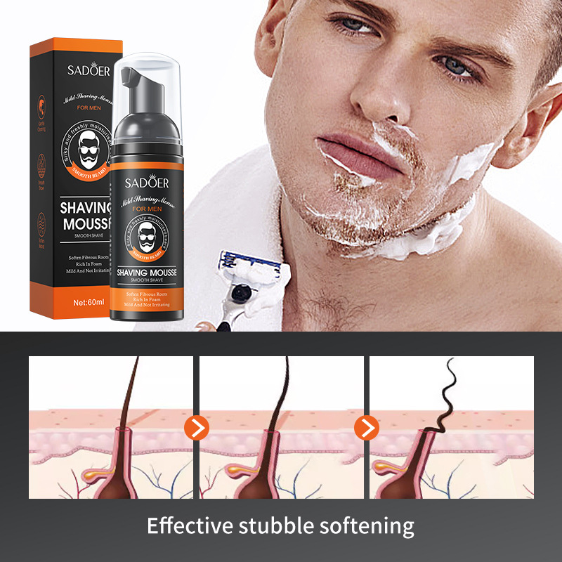 All-english SADOER men's shaving mousse, soft and beard softening men's shaving cream, cross-border export wholesale Item Picture