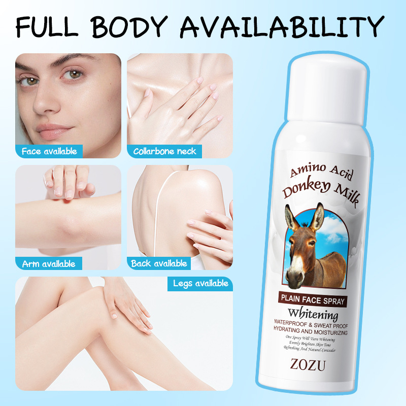 All-english ZOZU donkey milk Whitening Natural Spray Brightening and Moisturizing Whitening Spray cross-border export wholesale Application Scenario