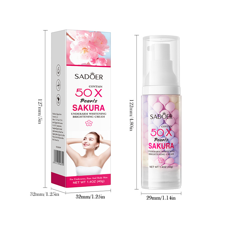 SADOER Cherry Blossom Pearl Underarm Whitening and Brightening Cream Hydrating and Nourishing Body Lotion Cross-border export wholesale Item Picture