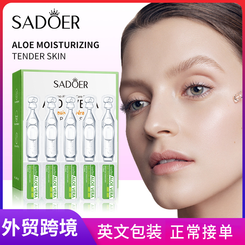 Cross-border export wholesale of SADOER Aloe Vera Hydrating and Moisturizing Essence in English full figure