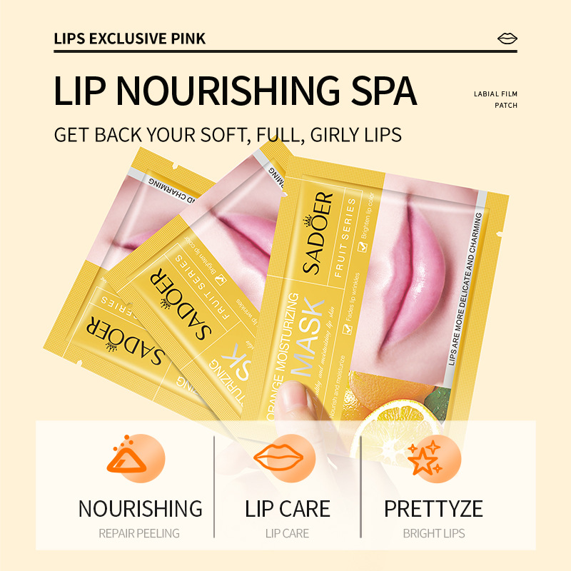 Full English SADOER Orange Moisturizing Lip Mask, moisturizing and nourishing lips, anti-dryness and Cracking Lip mask, cross-border export wholesale details Picture