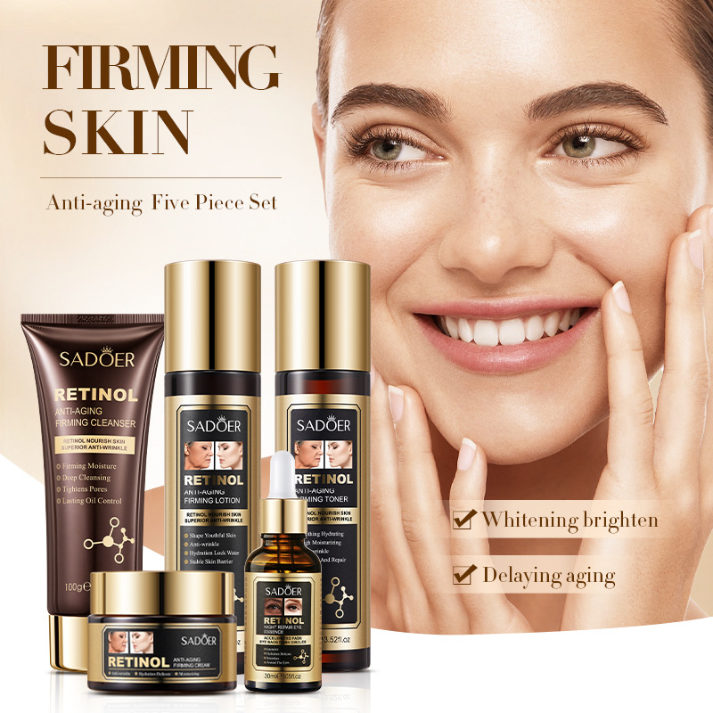 Cross-border wholesale of SADOER Retinol Anti-Wrinkle and Firming Five-piece Moisturizing and rejuvenating skin care set in full English details Picture