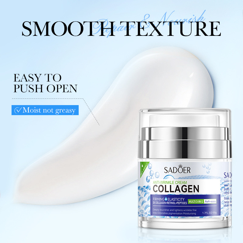 Cross-border export wholesale of SADOER Collagen Moisturizing Anti-Wrinkle Cream, Hydrating, rejuvenating and firming Face Cream Application Scenario