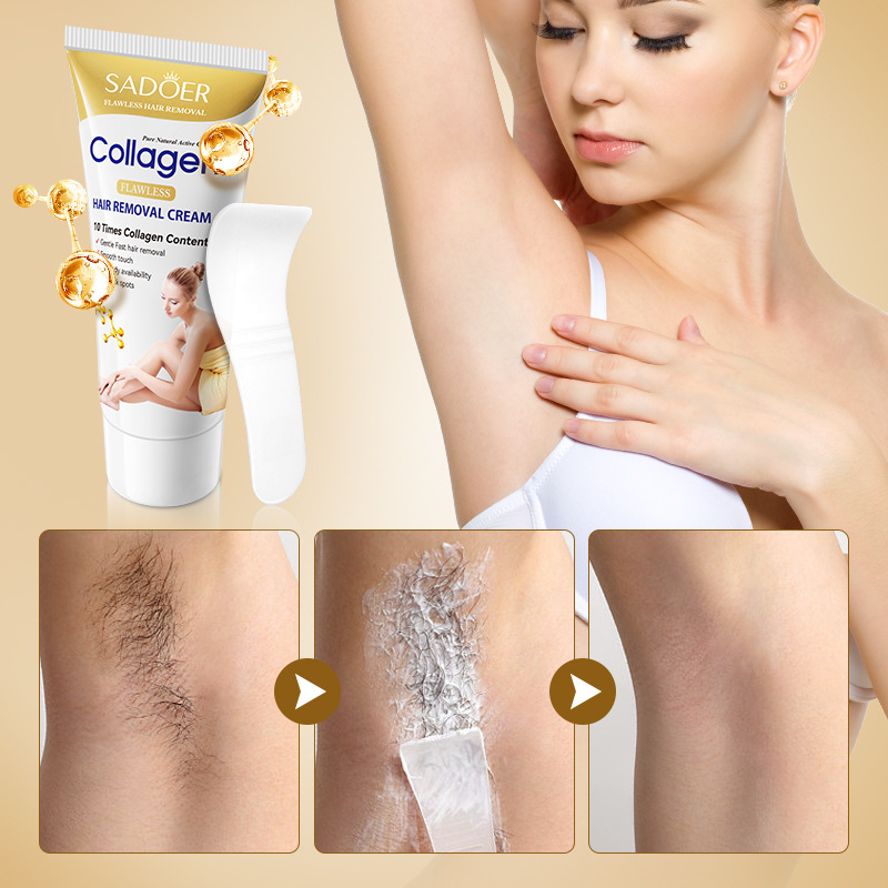 SADOER Bone Collagen Skin Care Flawless Hair Removal Cream, non-irritating underarm hair Removal Cream Cross-border export wholesale Application Scenario