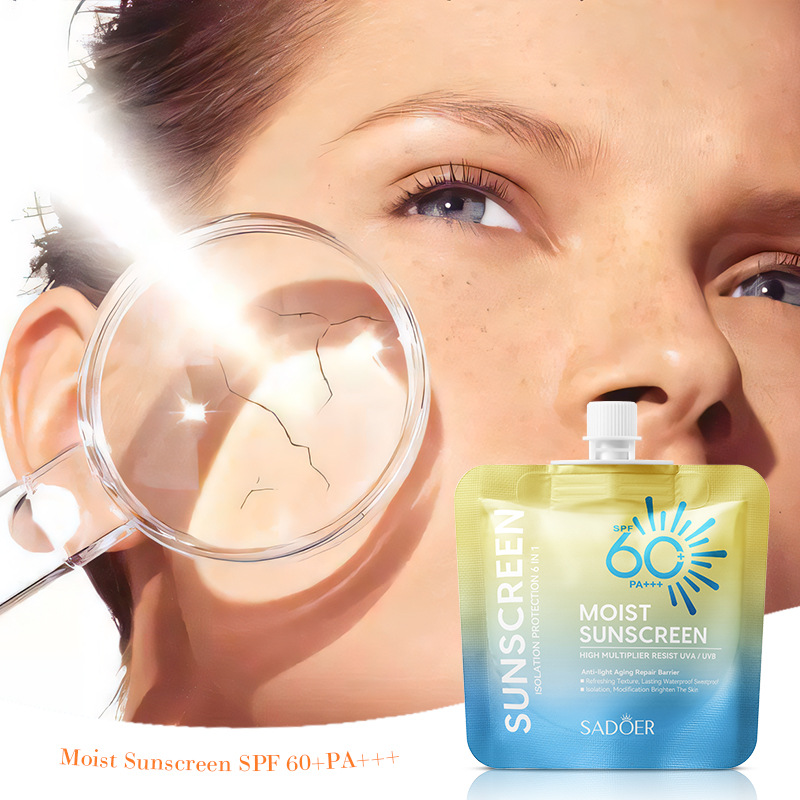 Cross-border export wholesale of SADOER high-power sunscreen, isolation cream and UV protection sunscreen lotion in full English Item Picture