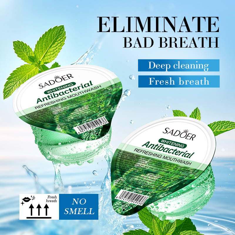 All-english SADOER Mint Antibacterial Refreshing Mouthwash for cleaning the mouth, cross-border export wholesale Specification drawing