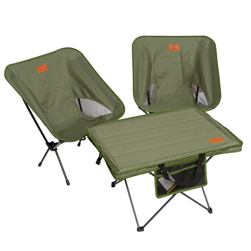 CHANODUG/ Chanodug Outdoor Camping Folding Portable Table and Chair Set, Folding Table and Chair Three-piece Set Item Picture