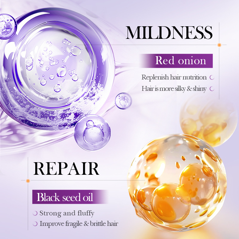 Cross-border export wholesale of SADOER Onion Black Seed Oil Voluminous Shampoo, Nourishing and anti-dandruff Shampoo Specification drawing