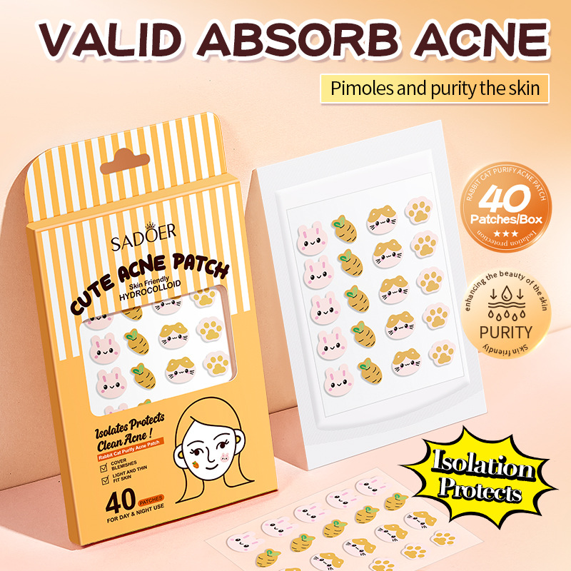 All-english SADOER rabbit and cat acne Patches, student acne removal and Hydration Acne patches, cross-border export wholesale details Picture