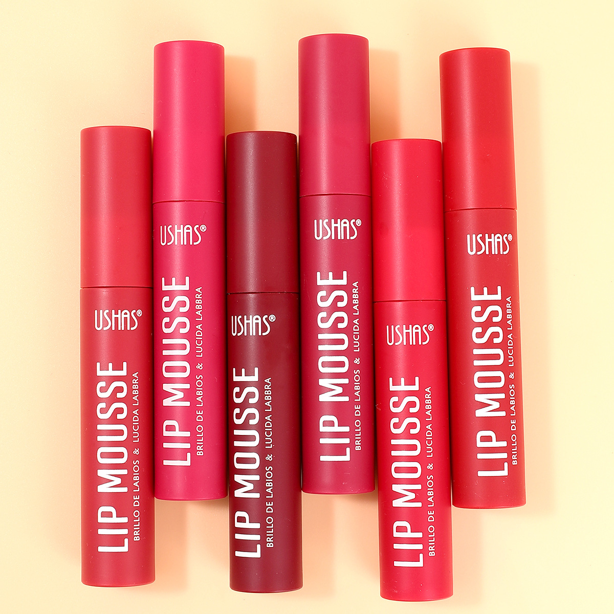 USHAS has launched a matte long-lasting waterproof fine glitter lip gloss UC033A+B, which is a bestseller on Amazon full figure