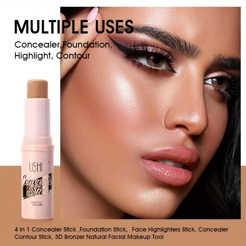 USHAS Cross-border Amazon 3D Highlighter Contour and Concealer Stick, Natural Light Glow, Natural Waterproof FS375 details Picture