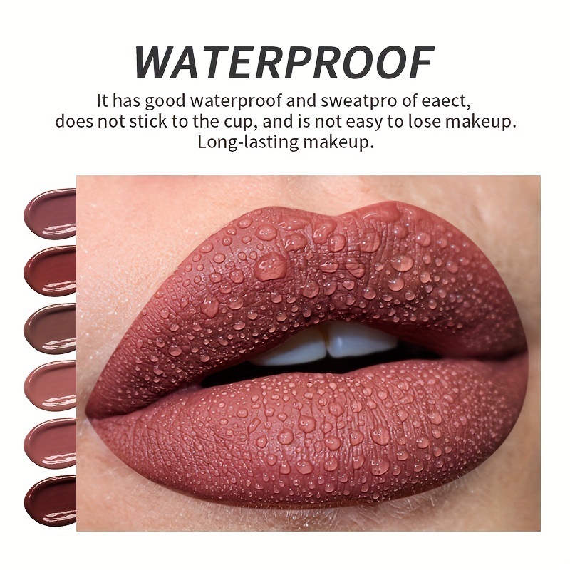 USHAS Amazon's best-selling cross-border 6-color liquid lip gloss lip gloss, women's lip gloss lipstick, non-stick cup matte lip mud details Picture