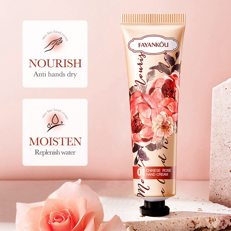 FAYANKOU Rose Hand Cream Moisturizing Autumn and Winter Anti-cracking Hand cream Cross-border export wholesale Specification drawing