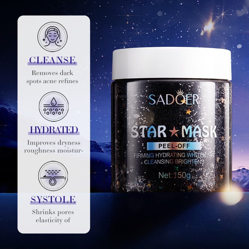 All-english SADOER Moisturizing, Cleansing, Dreamy Starry Sky Peel-off Mask for Blackheads and acne, cross-border export wholesale details Picture