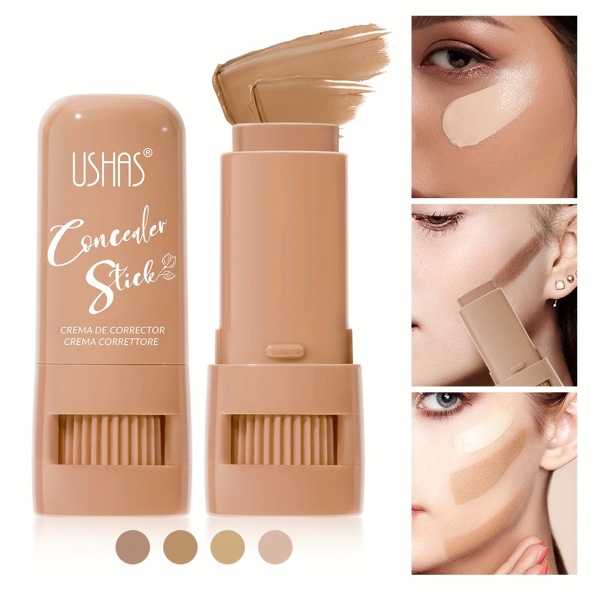 USHAS cross-border in-stock hot-selling solid concealer high-gloss powder stick FS458 is compact and portable for contouring and brightening full figure