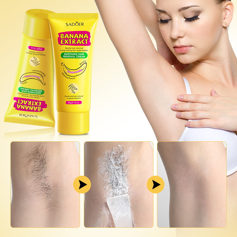 All-english SADOER Banana Gentle and Soothing Hair Removal Cream, non-irritating underarm hair removal cream, cross-border export wholesale Application Scenario