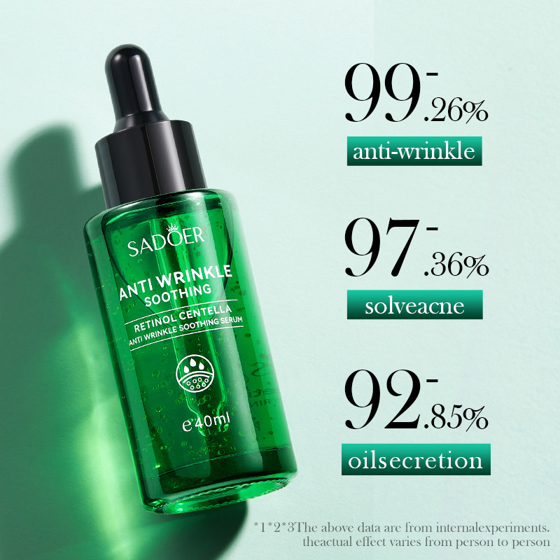 Cross-border wholesale of all-English SADOER Retinol Centella asiatica Anti-Wrinkle Soothing Essence and Hydrating Moisturizing Essence Specification drawing