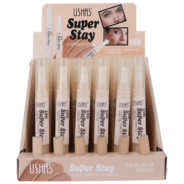 (Display Box)USHAS cross-border stock Hot Sale Foundation Sticks for concealing and brightening skin tone and dark circles. 24 sticks per box for concealing full figure