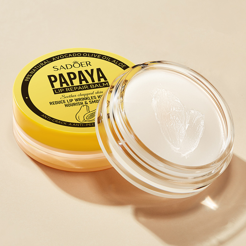 All-english SADOER anti-cracking and Soothing papaya Lip balm and lip Care Lip balm cross-border export wholesale Item Picture