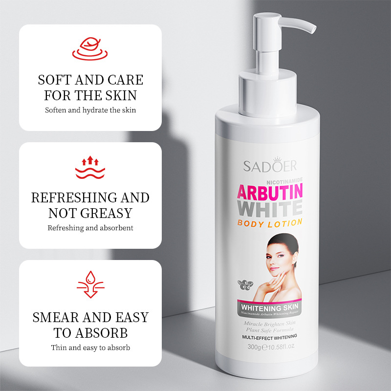 SADOER Nicotinamide arbutin Whitening Body Lotion for Moisturizing the skin and brightening cross-border export wholesale Application Scenario