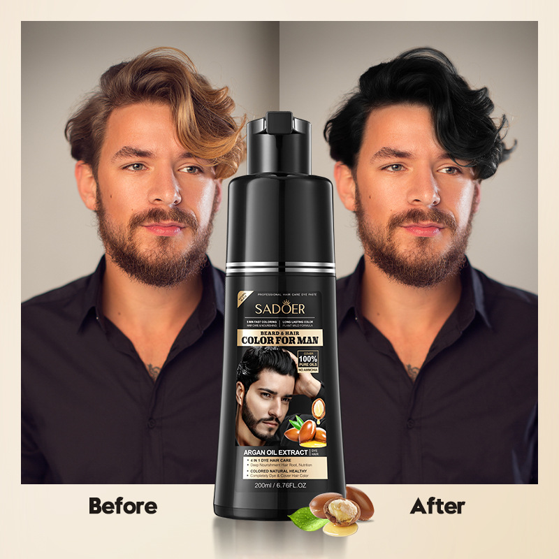Cross-border export wholesale of SADOER men's gentle care cream and hair dye cream in full English Item Picture