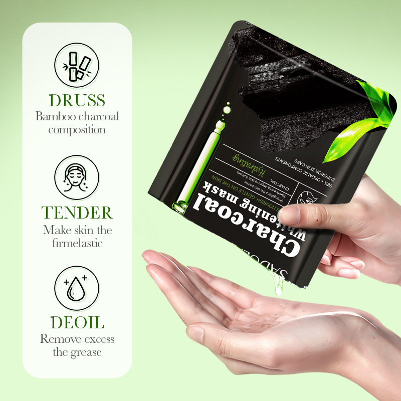 All-english SADOER bamboo Charcoal Whitening, Hydrating and darkening Mask, Moisturizing and brightening Mask patch, cross-border export wholesale details Picture