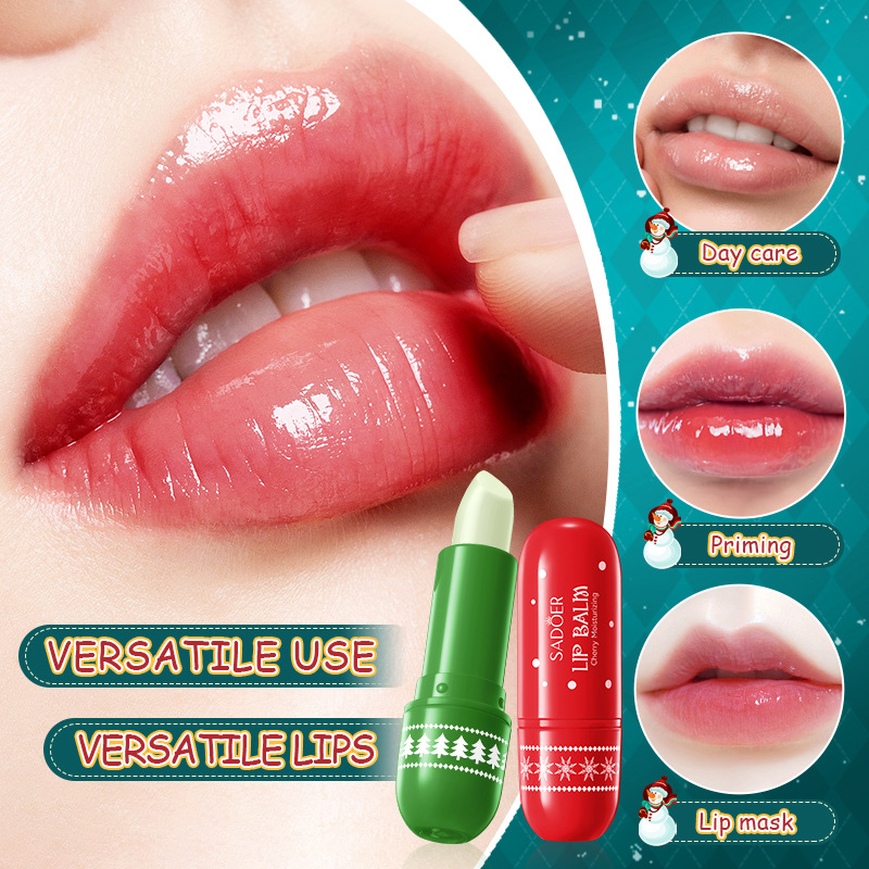 All-english SADOER Christmas Lip Balm Gift Box, autumn and winter anti-cracking care lip balm cross-border export wholesale details Picture