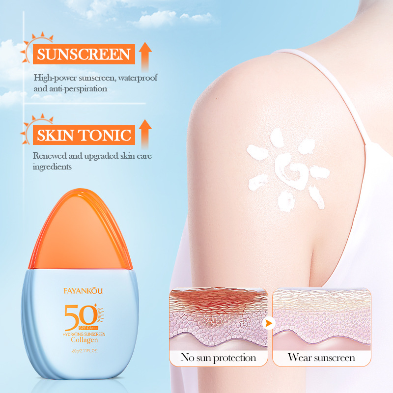 FAYANKOU Collagen Moisturizing Sunscreen Lotion, UV Protection and Isolation Sunscreen Cross-border wholesale Application Scenario