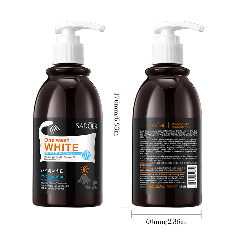 SADOER volcanic mud beauty body Wash, universal for cleansing the body, cross-border export wholesale Specification drawing