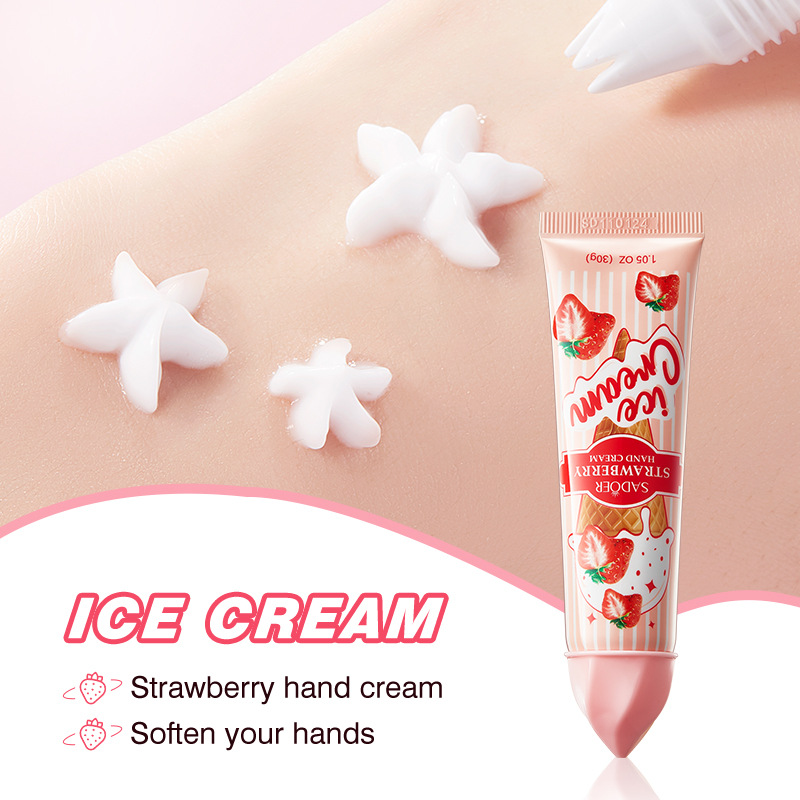 Full English SADOER Strawberry Hand cream anti-cracking, hydrating and moisturizing autumn and winter hand cream cross-border export wholesale Specification drawing