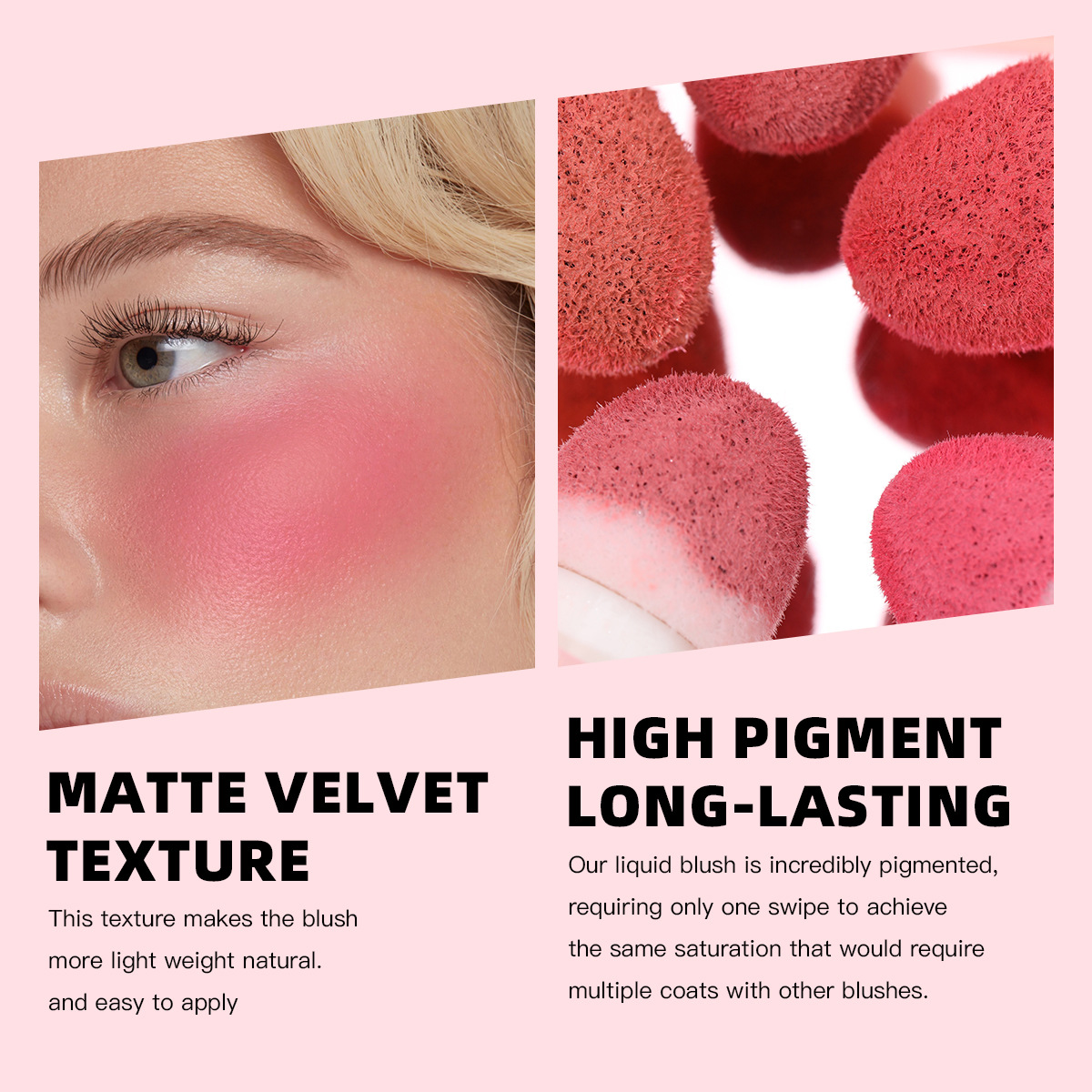 USHAS Cross-border Amazon Bestseller 8-color sponge head Blush waterproof and long-lasting UC117A+B Specification drawing