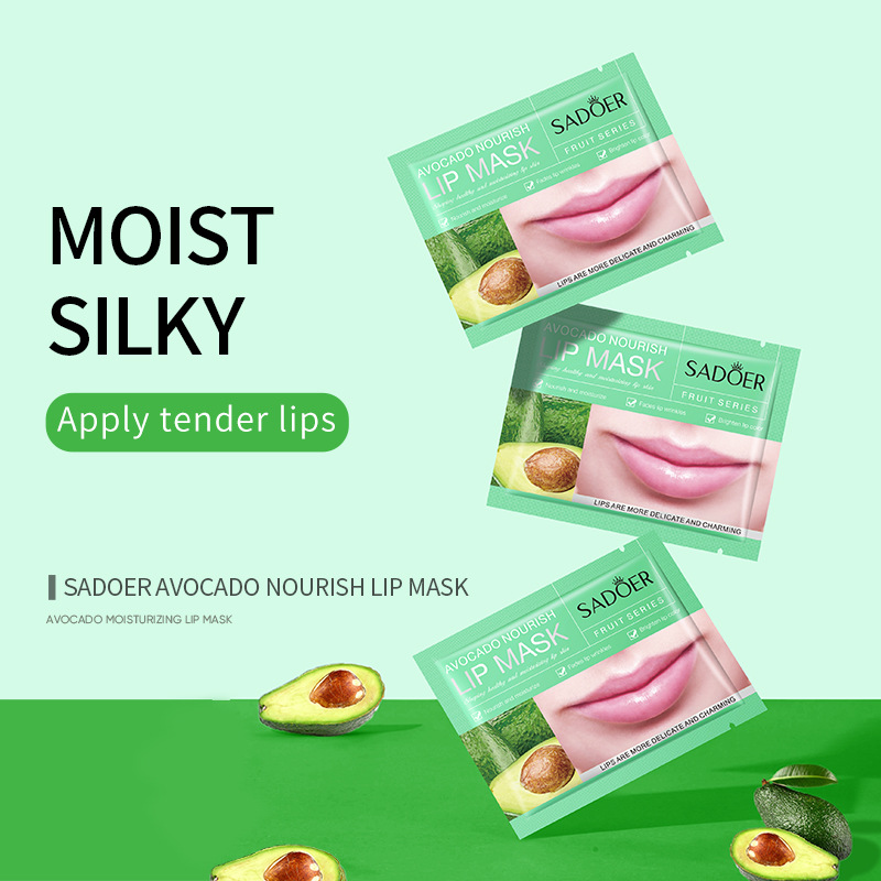 SADOER avocado Nourishing Lip Mask for autumn and winter Moisturizing lip and lip cover cross-border export wholesale full figure
