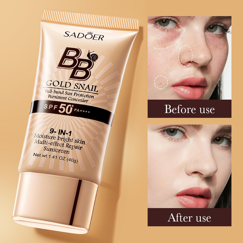 SADOER Golden Snail Sunscreen BB Cream SPF50+PA+++ Concealer and Isolation Cross-border export wholesale Specification drawing