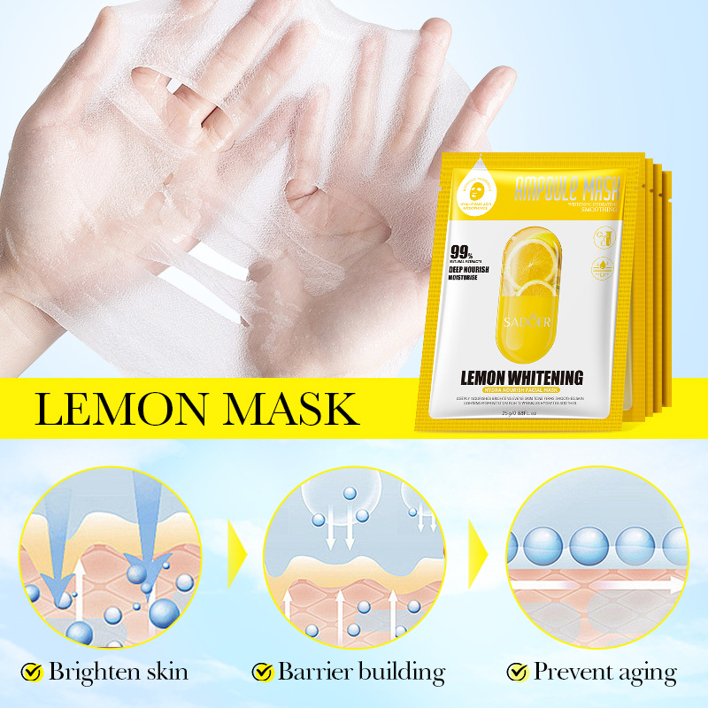 All-english SADOER Lemon Whitening, Hydrating and Nourishing Mask Cross-border export wholesale Specification drawing