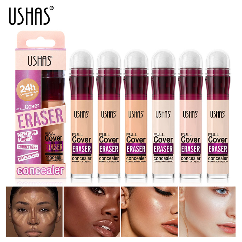 Ushas 12-color sponge head Foundation, long-lasting makeup concealer, waterproof FS442F full figure