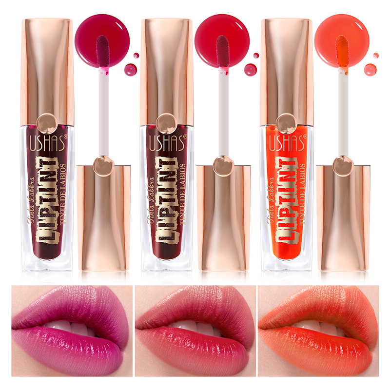 USHAS European and American cross-border stock lipstick water long-lasting makeup effect, not easy to fade, non-stick cup waterproof lip gloss LG2584 details Picture