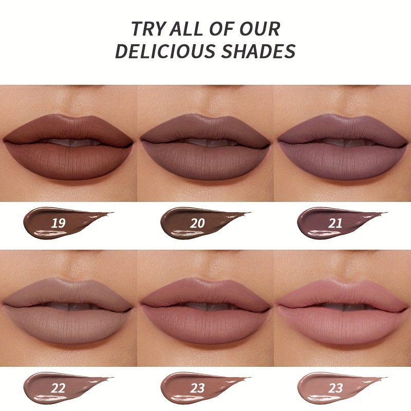 USHAS Amazon's best-selling cross-border 6-color matte liquid lipstick, long-lasting non-stick to the cup, waterproof lip gloss and lip gloss Specification drawing