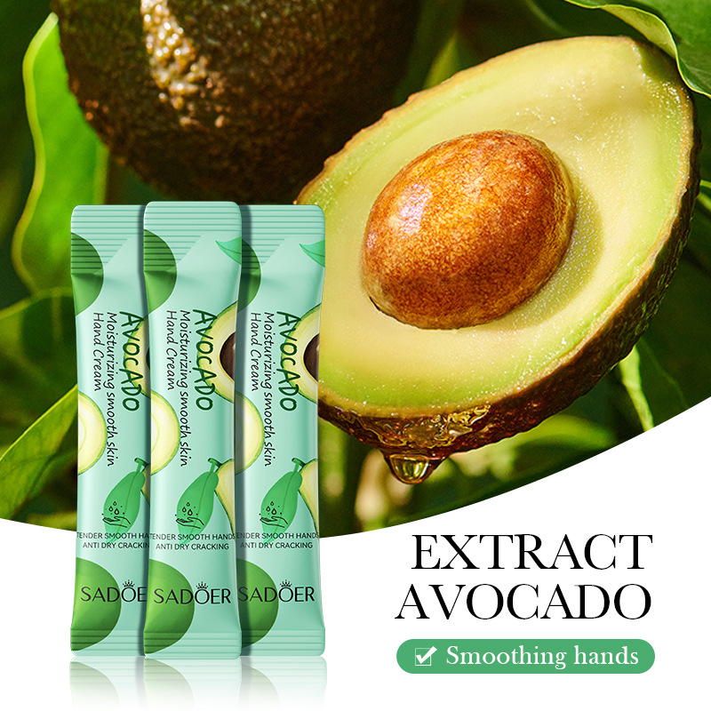 Cross-border wholesale of SADOER Avocado Hydrating and Smooth Hand Cream for autumn and winter in strips Specification drawing