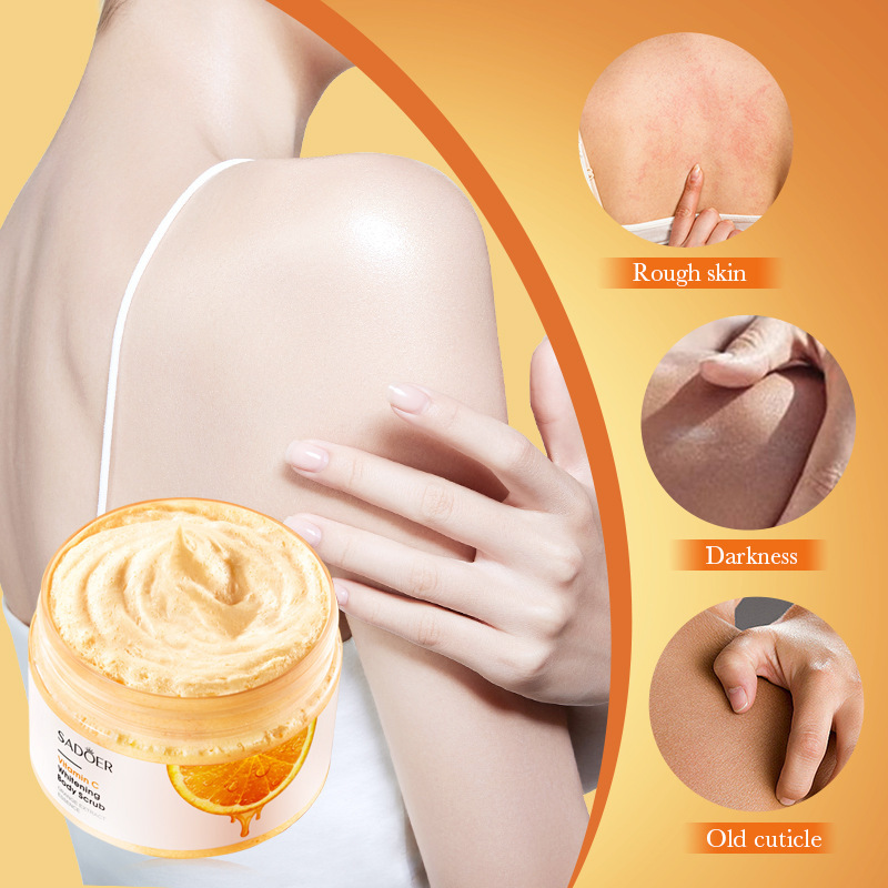 All-english SADOER Vitamin C Whitening Body Scrub and Exfoliating Scrub cross-border export wholesale Specification drawing