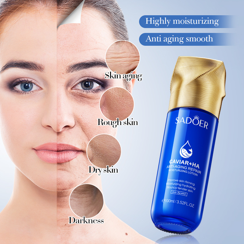 All-english SADOER caviar Hyaluronic Acid Anti-Wrinkle Repair Moisturizing Lotion Cross-border export wholesale Specification drawing