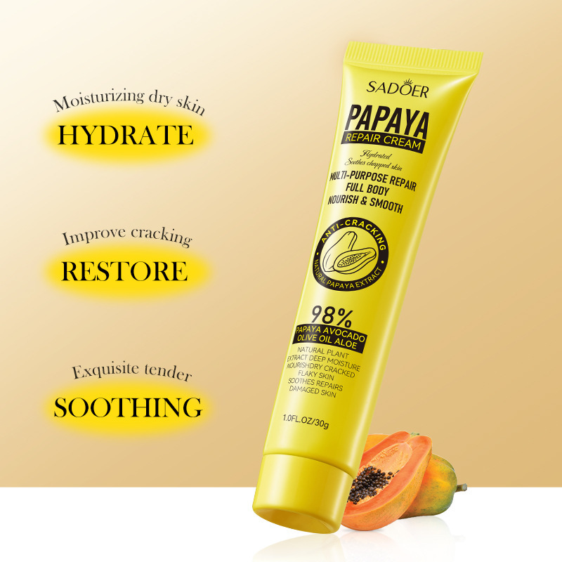 All-english papaya skin Rejuvenation Cream 30g SADOER anti-cracking Body Universal Facial Cream Cross-border export wholesale details Picture