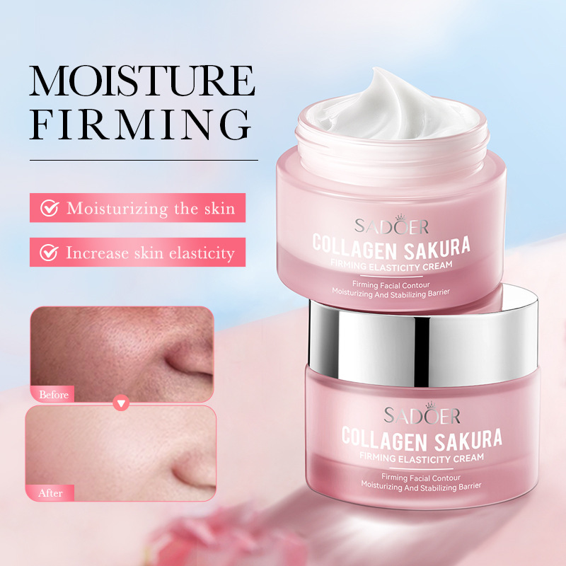 SADOER Cherry Blossom Collagen Firming and Moisturizing Cream, Hydrating and Moisturizing Cream for cross-border export details Picture