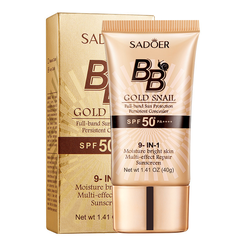 SADOER Golden Snail Sunscreen BB Cream SPF50+PA+++ Concealer and Isolation Cross-border export wholesale Item Picture