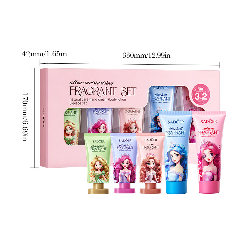 Cross-border export wholesale of SADOER Super Moisturizing Fragrance Set for hydrating the skin, body lotion and hand cream Item Picture