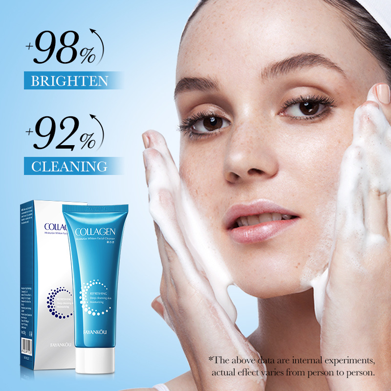 All-english FAYANKOU Collagen Moisturizing Whitening Facial Cleanser Cross-border export wholesale Specification drawing