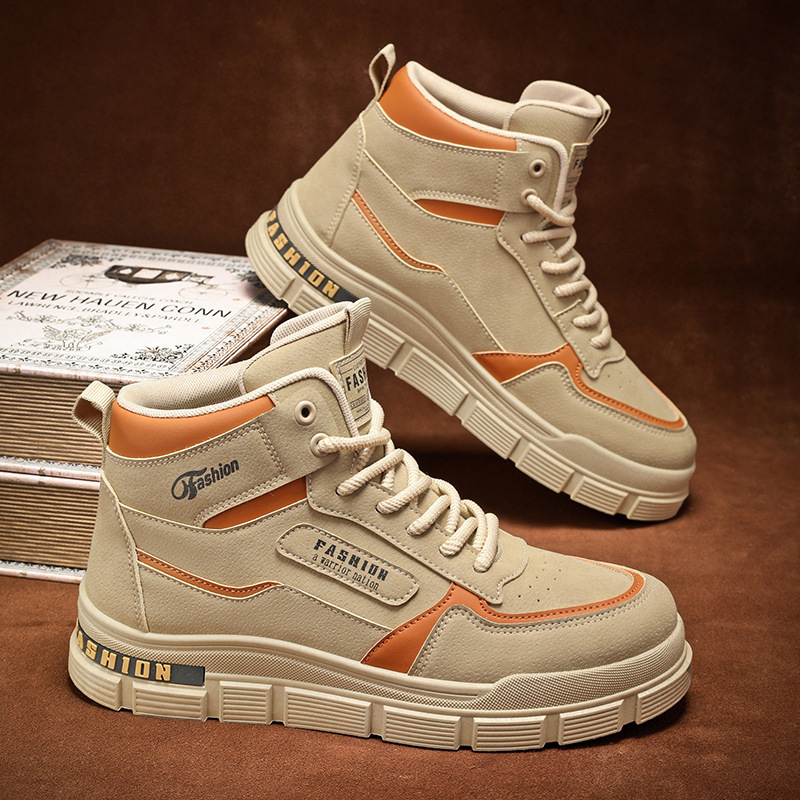 New men's shoes for autumn: Breathable high-top Dr. Martens boots for men, British retro anti-slip workwear shoes, casual safety shoes for men full figure