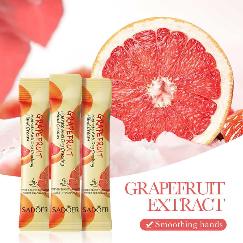 Cross-border wholesale of SADOER Grapefruit Hydrating Anti-Cracking Hand Cream for autumn and winter in strips Specification drawing
